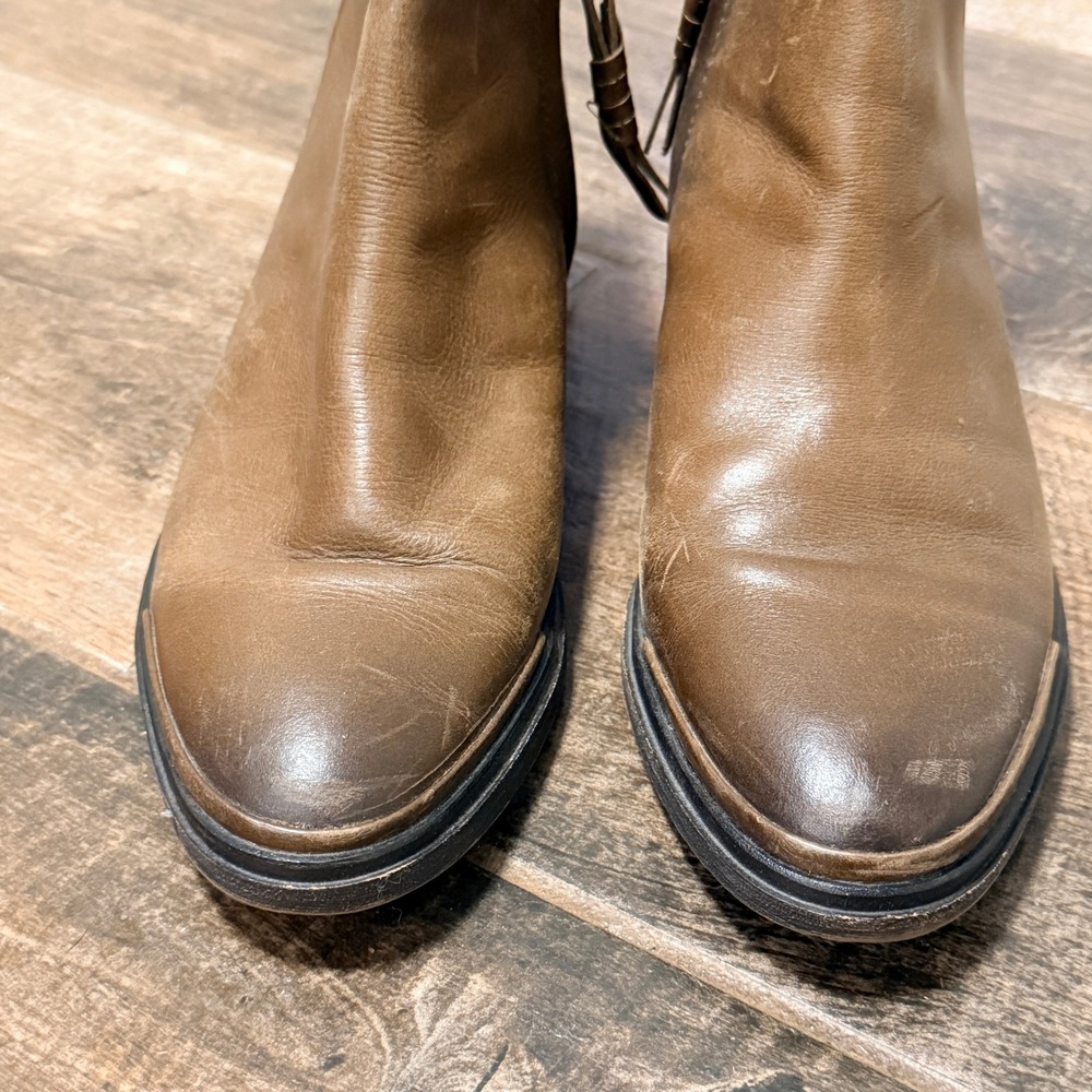 Sarto Franco Sarto Womens Nemi Leather Ankle Booties, Saddle Brown,7.5M - Picture 3 of 12